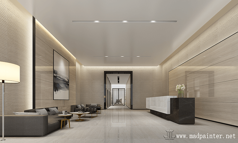 Hotel interior rendering