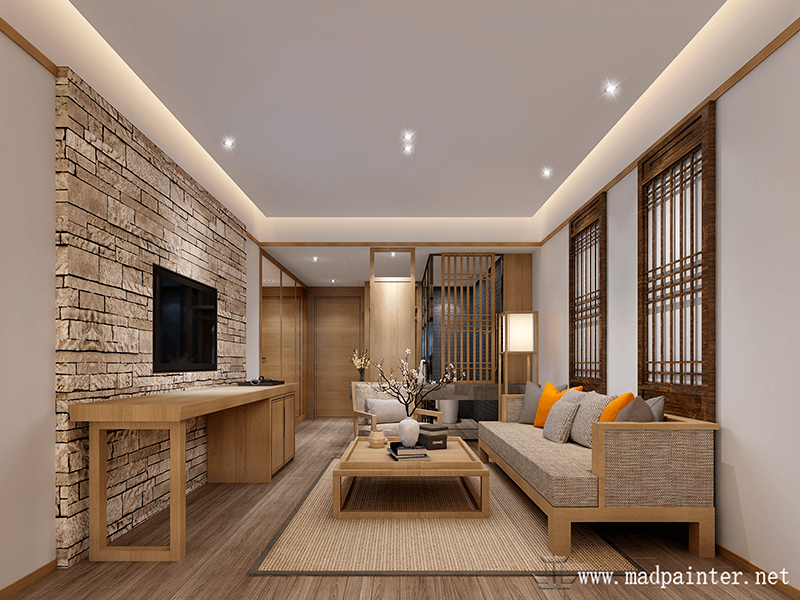 Hotel interior rendering