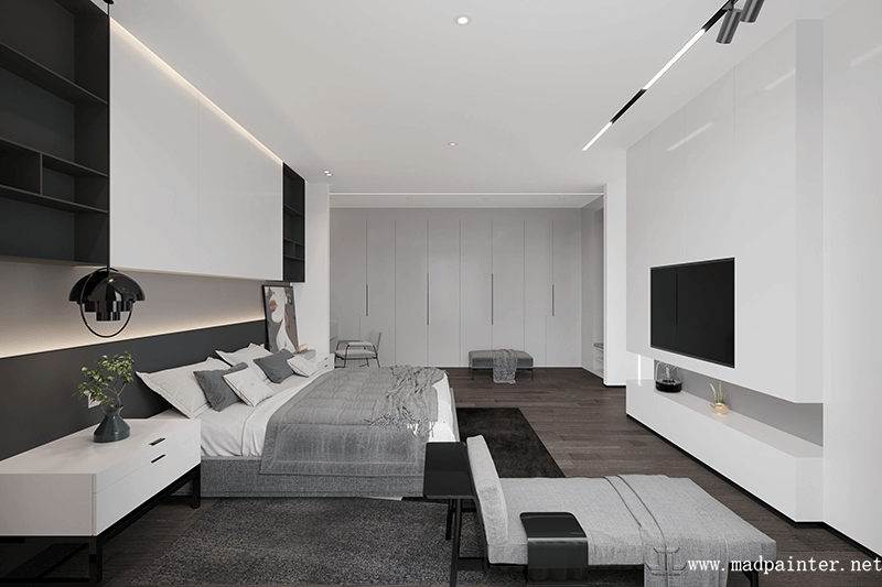 Modern simple style bedroom design renderings